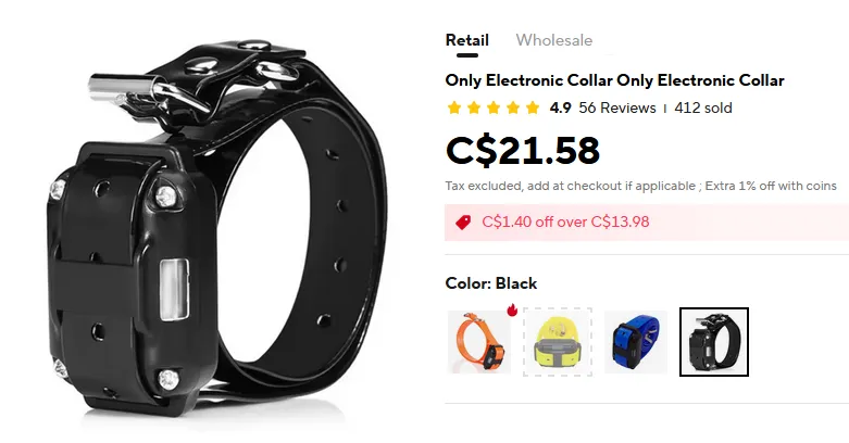 aliexpress listing for a CaiXianlin shocker